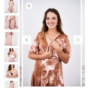 Maternity postpartum delivery dress